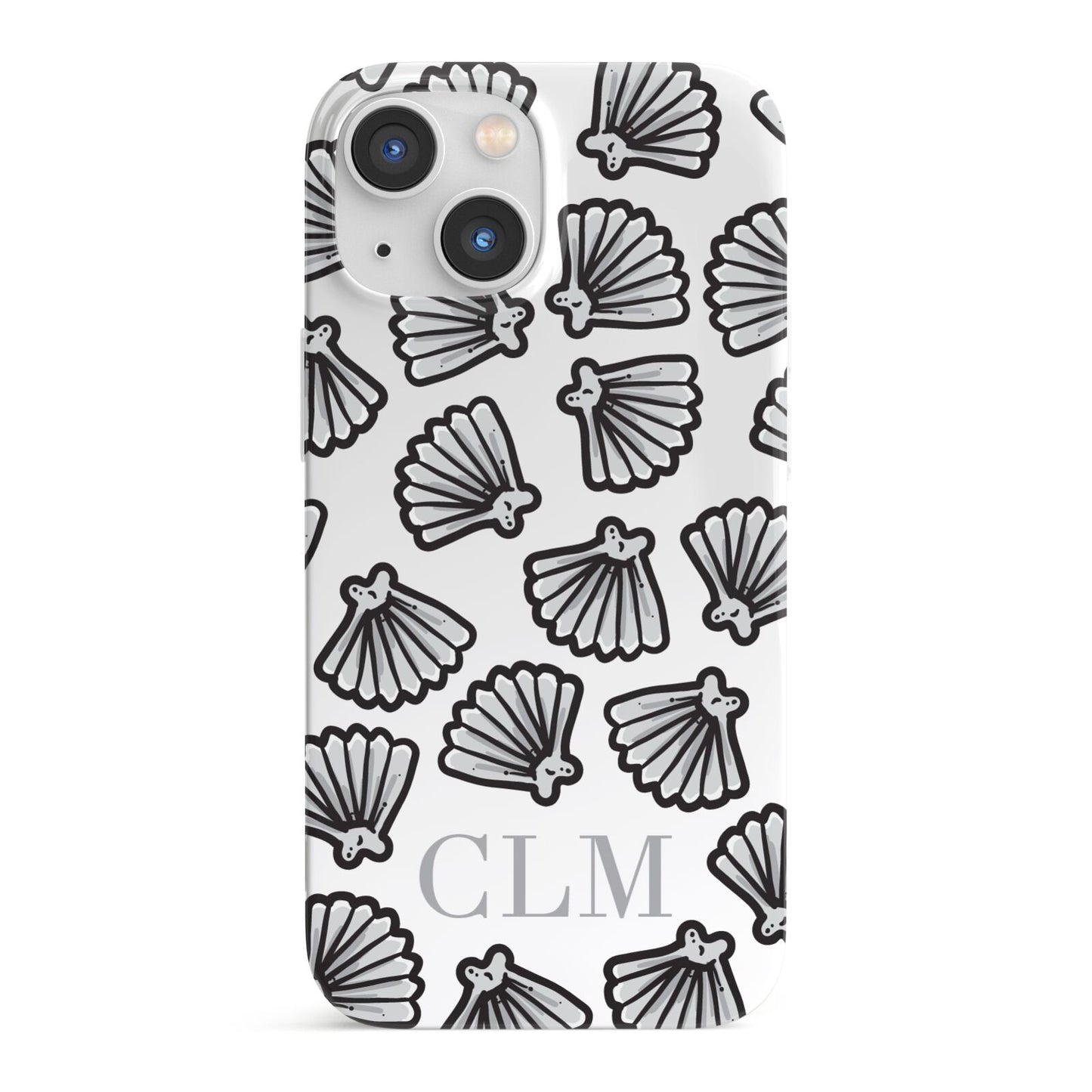 Personalised Sea Shell Initials iPhone 13 Mini Full Wrap 3D Snap Case