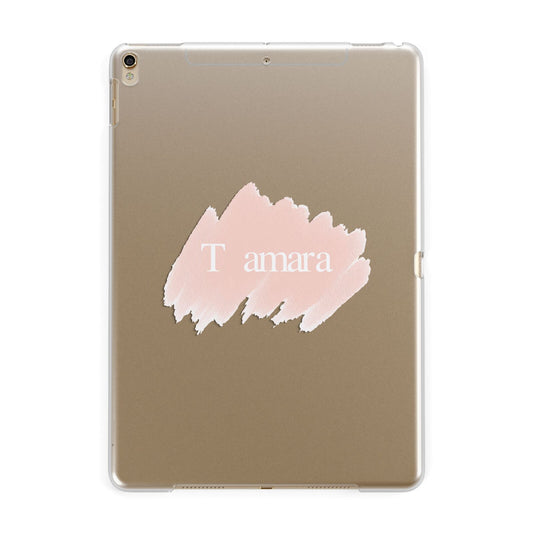 Personalised See Throiugh Clear Name Apple iPad Gold Case