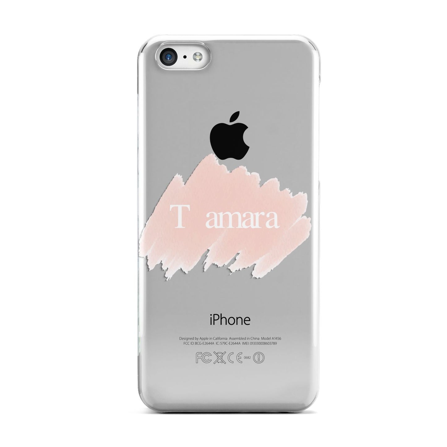 Personalised See Throiugh Clear Name Apple iPhone 5c Case