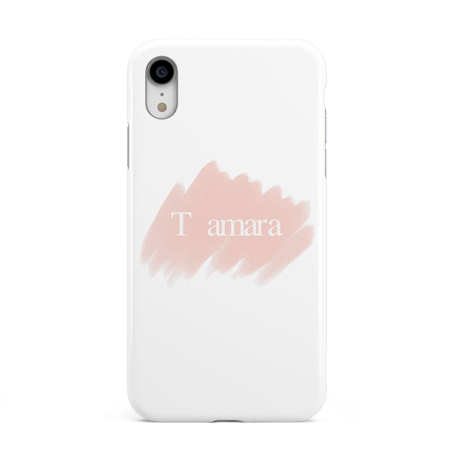 Personalised See Throiugh Clear Name Apple iPhone XR White 3D Tough Case