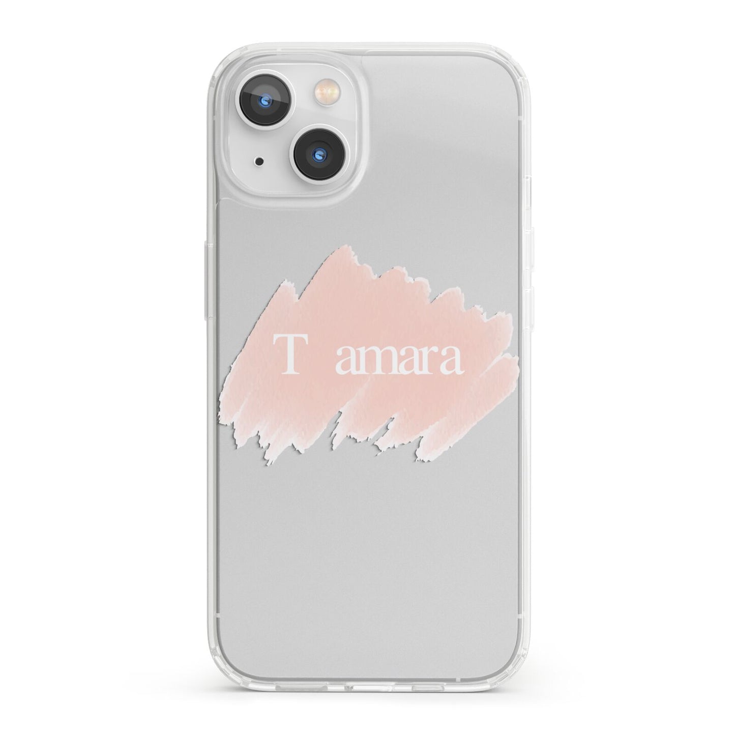 Personalised See Throiugh Clear Name iPhone 13 Clear Bumper Case