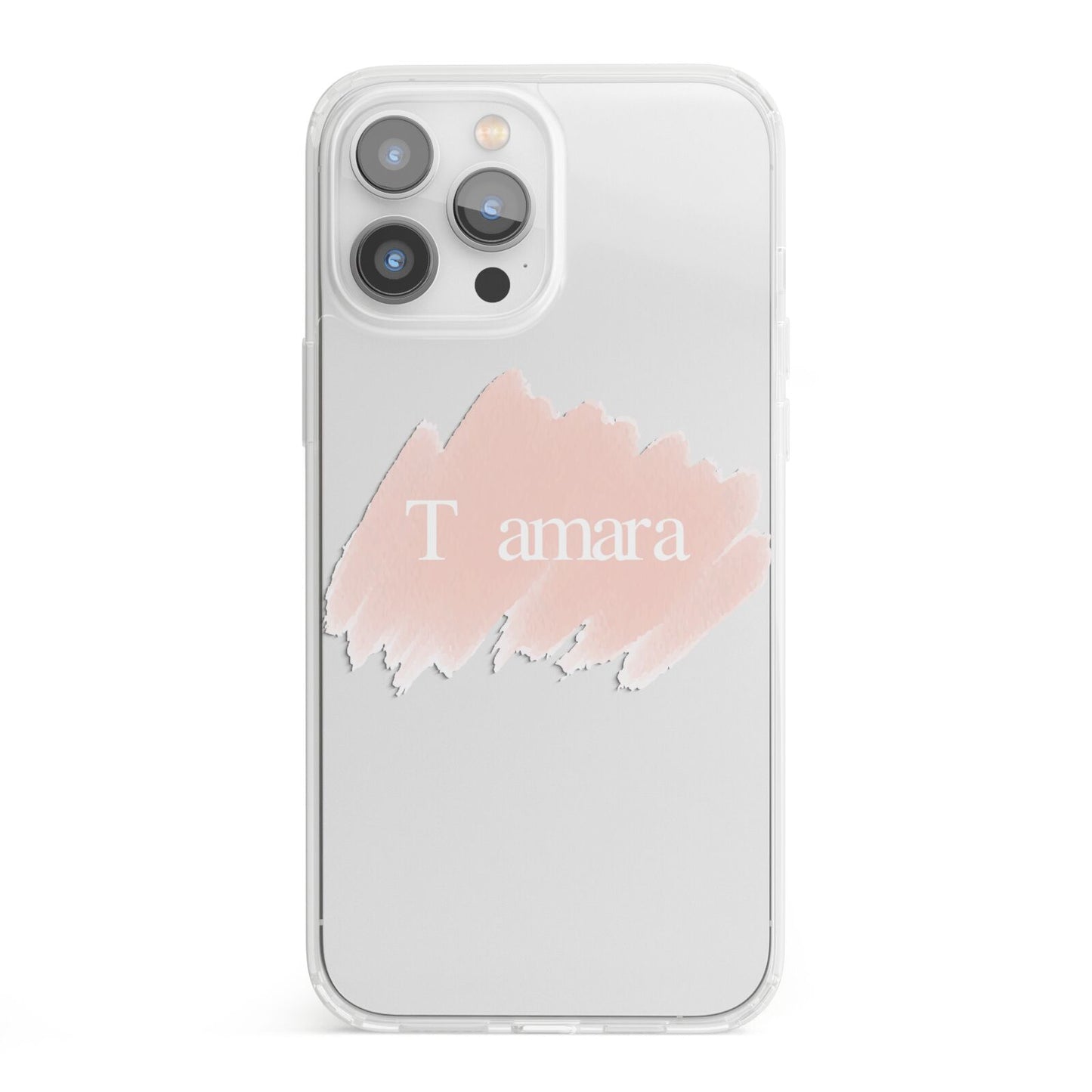 Personalised See Throiugh Clear Name iPhone 13 Pro Max Clear Bumper Case