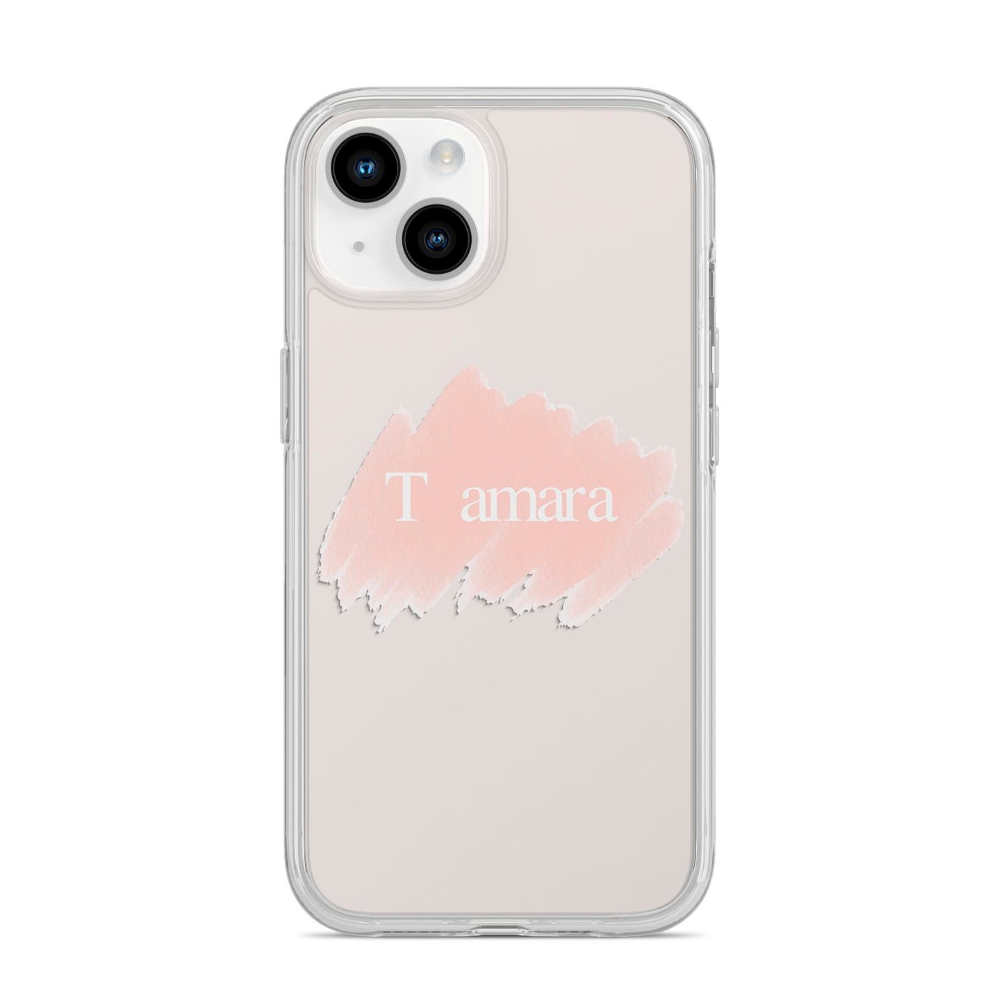 Personalised See Throiugh Clear Name iPhone 14 Clear Tough Case Starlight