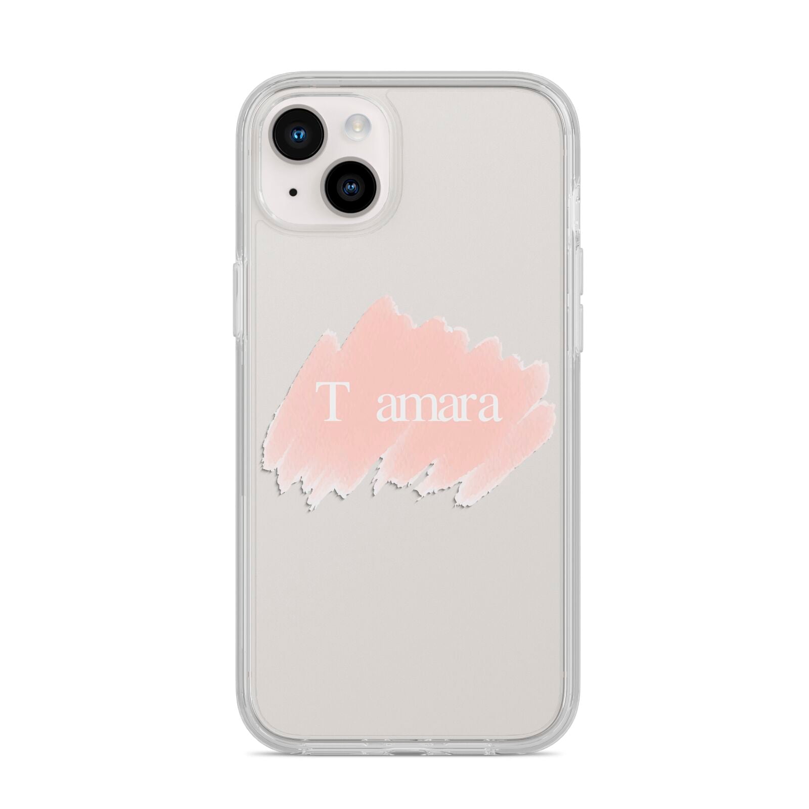 Personalised See Throiugh Clear Name iPhone 14 Plus Clear Tough Case Starlight