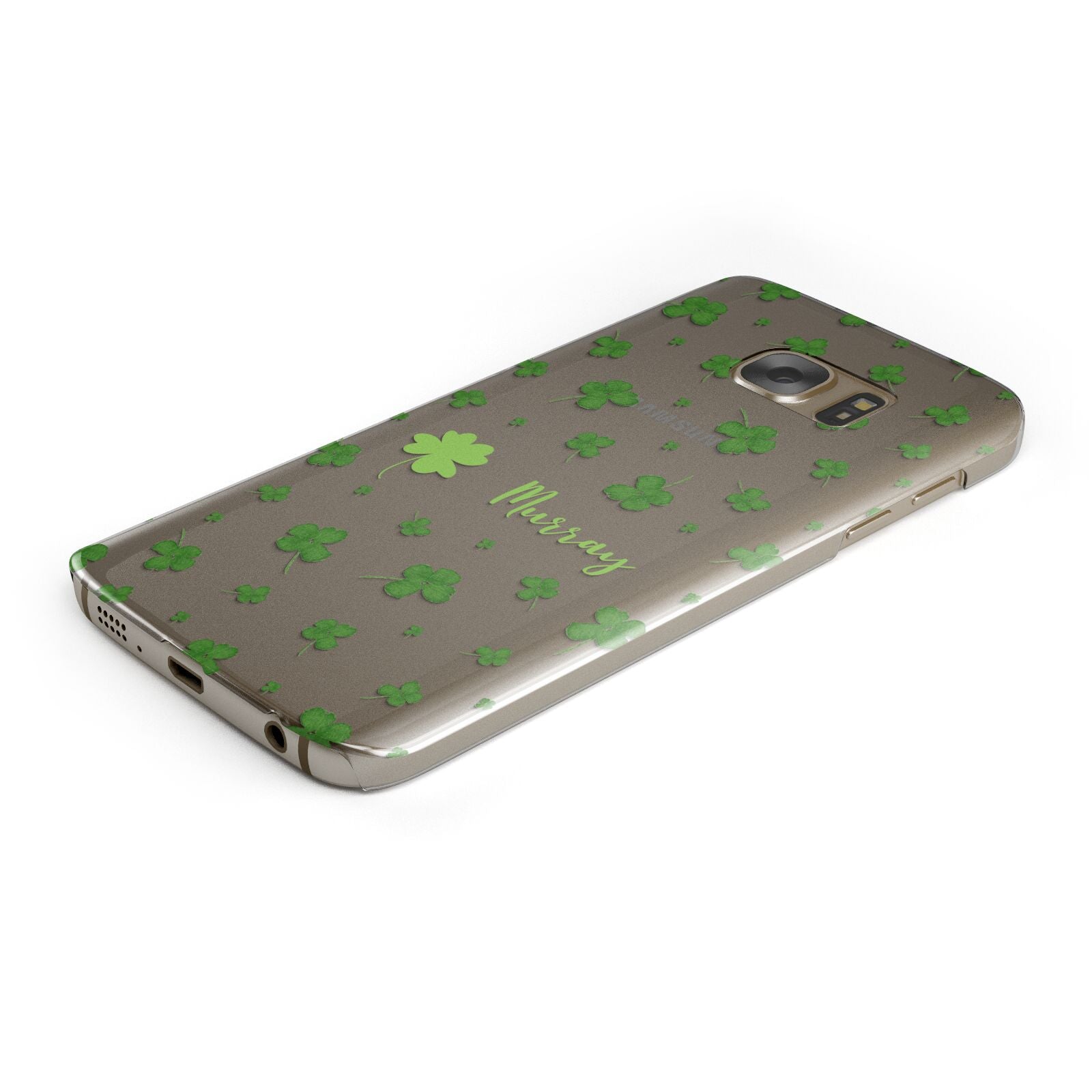 Personalised Shamrock Protective Samsung Galaxy Case Angled Image