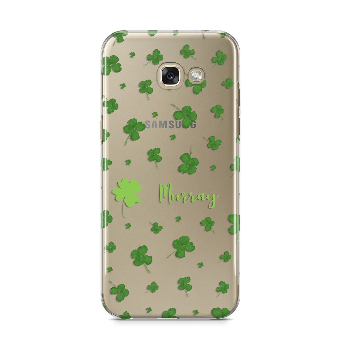 Personalised Shamrock Samsung Galaxy A5 2017 Case on gold phone