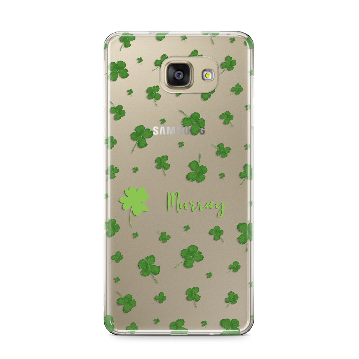 Personalised Shamrock Samsung Galaxy A9 2016 Case on gold phone