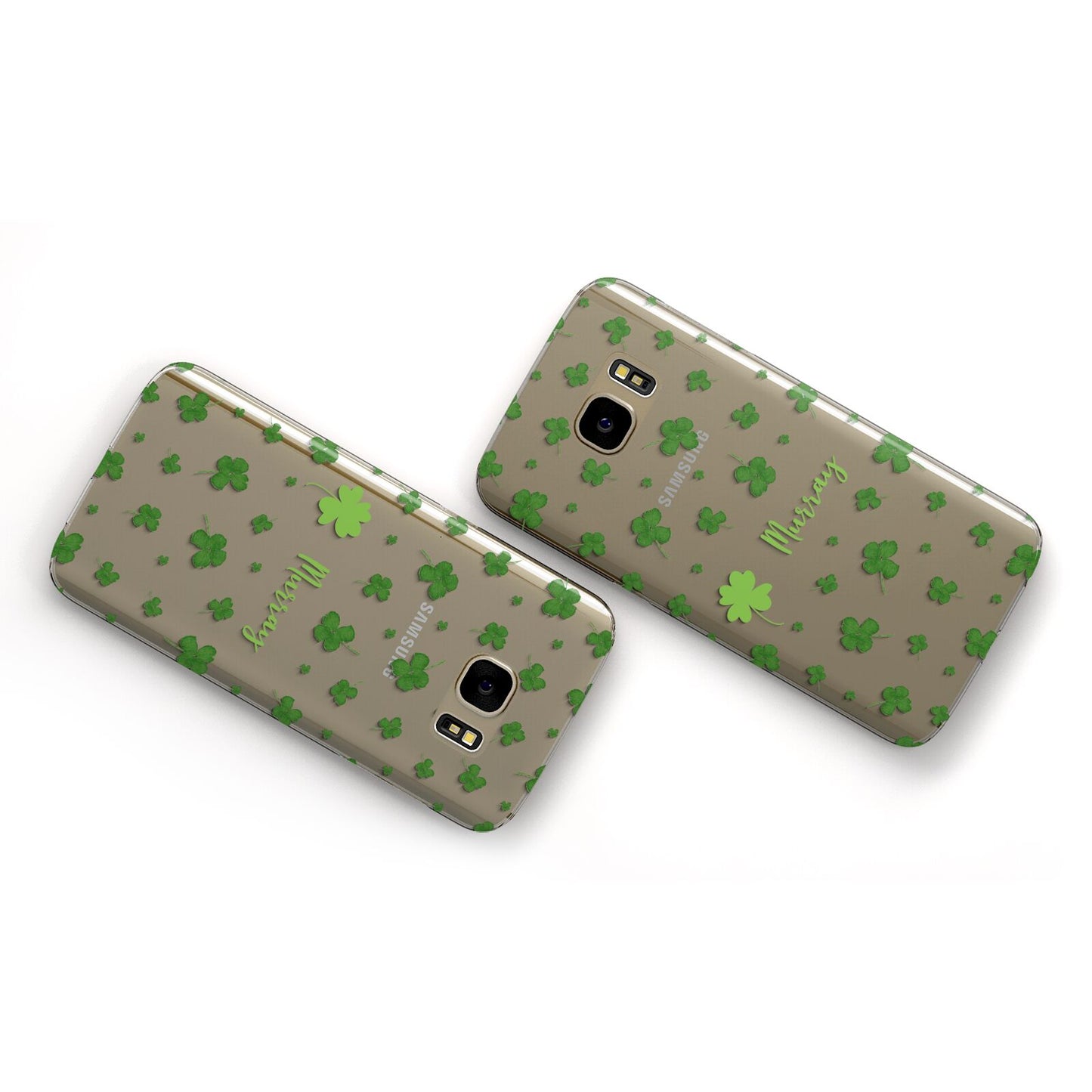 Personalised Shamrock Samsung Galaxy Case Flat Overview
