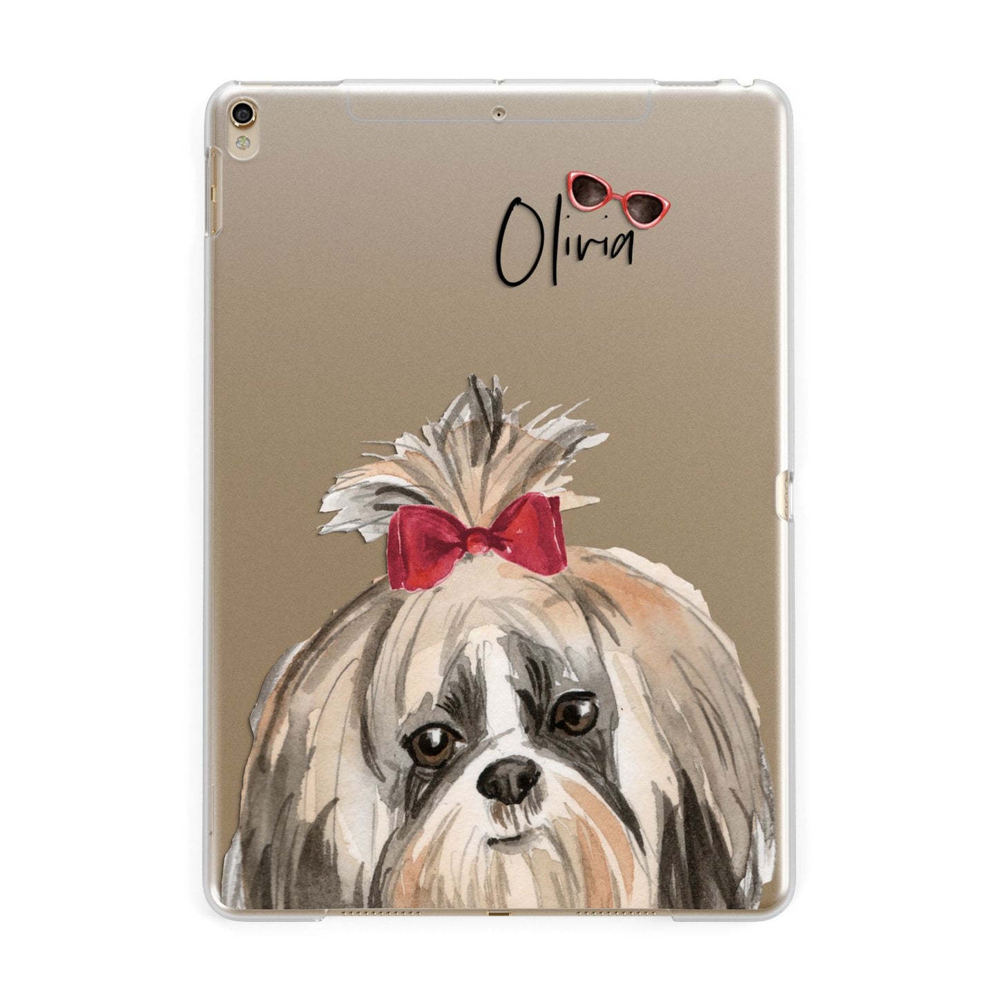 Personalised Shih Tzu Dog Apple iPad Gold Case