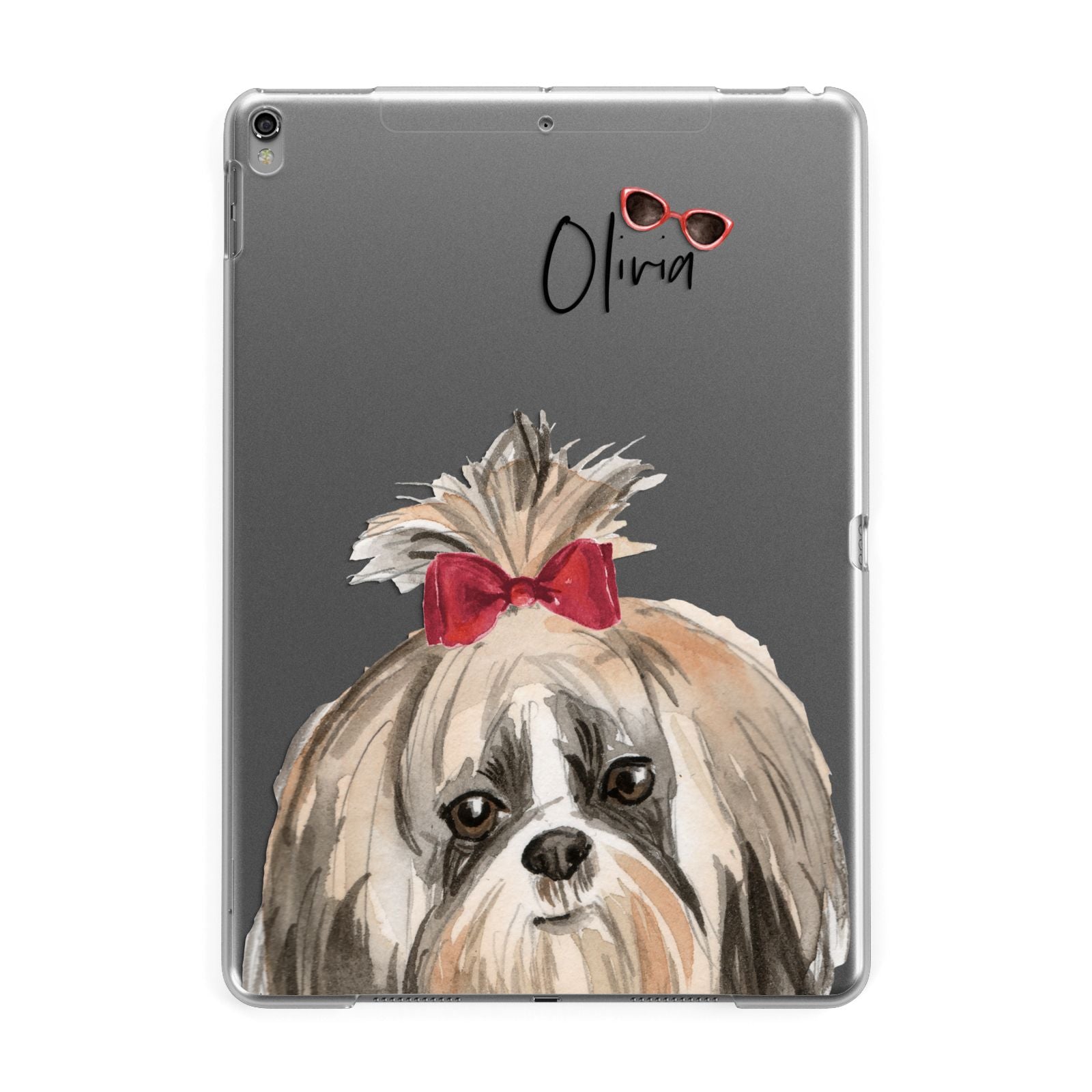 Personalised Shih Tzu Dog Apple iPad Grey Case