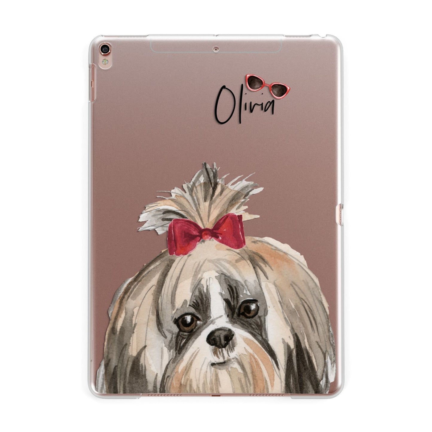 Personalised Shih Tzu Dog Apple iPad Rose Gold Case