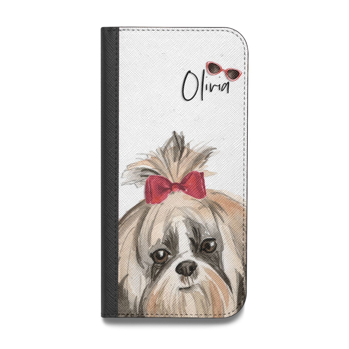 Personalised Shih Tzu Dog Vegan Leather Flip Samsung Case