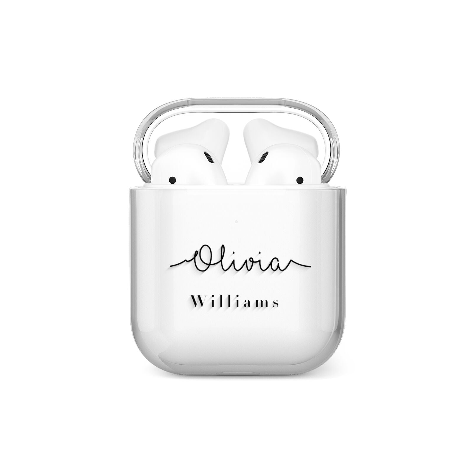 Personalised Signature Name Black AirPods Case