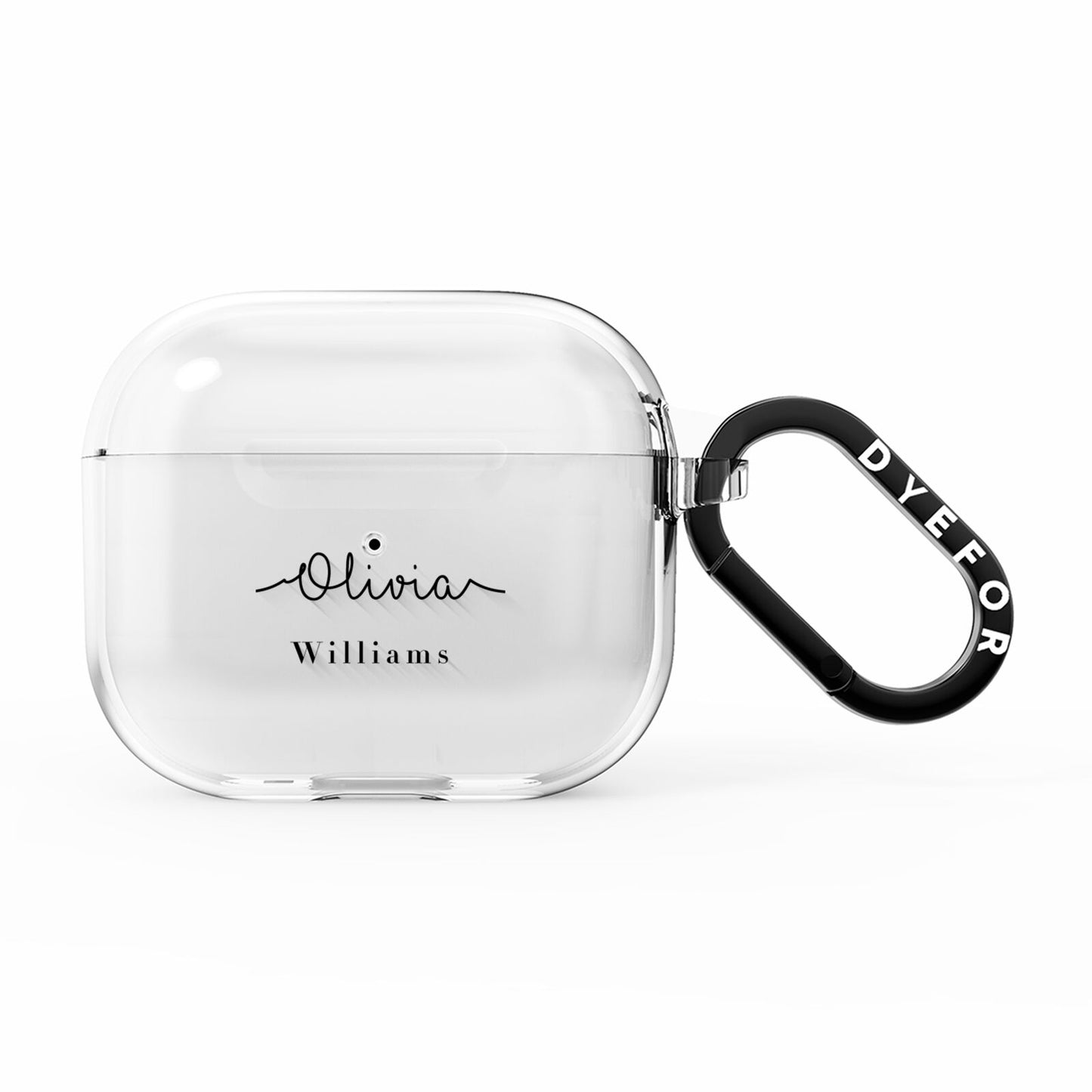 Personalised Signature Name Black AirPods Clear Case 3rd Gen