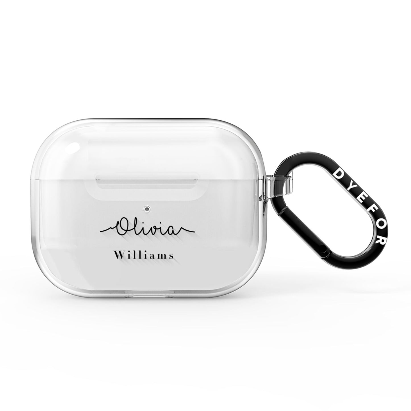 Personalised Signature Name Black AirPods Pro Clear Case