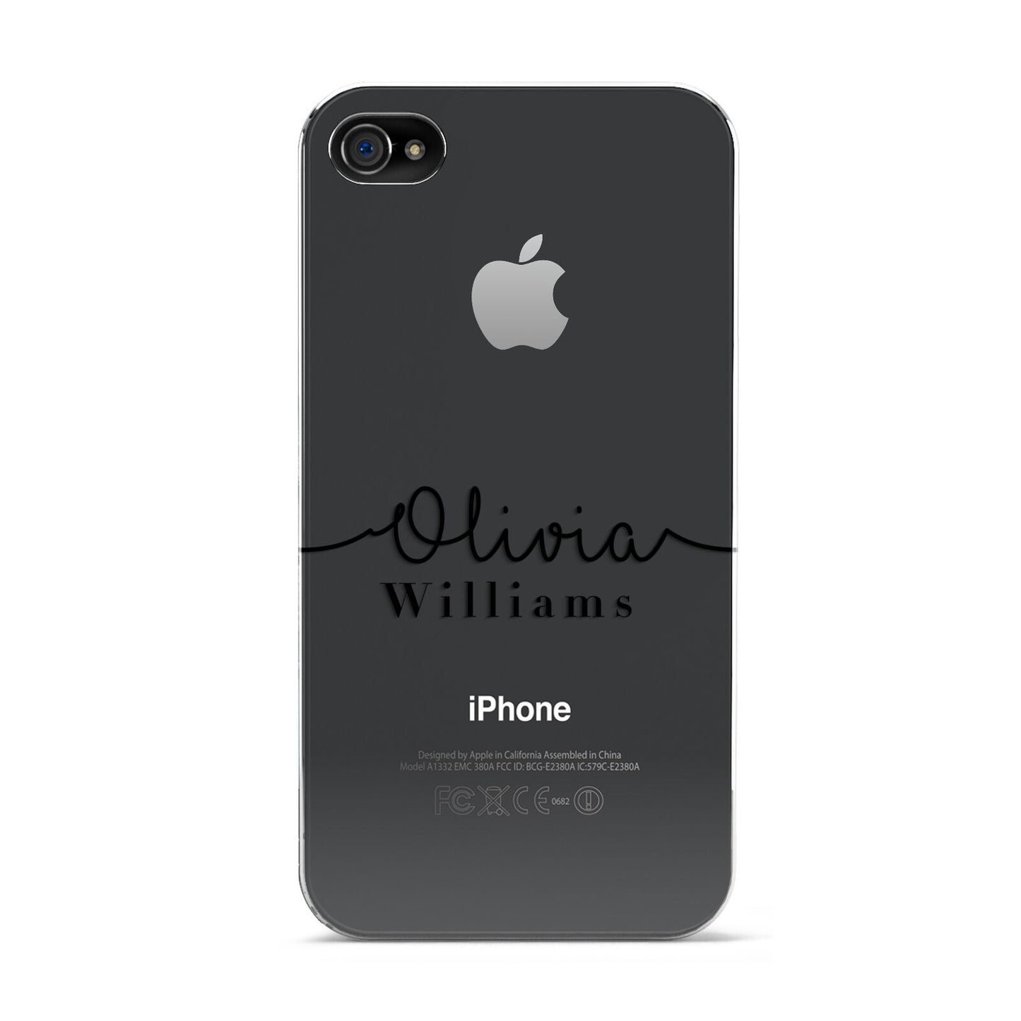 Personalised Signature Name Black Apple iPhone 4s Case