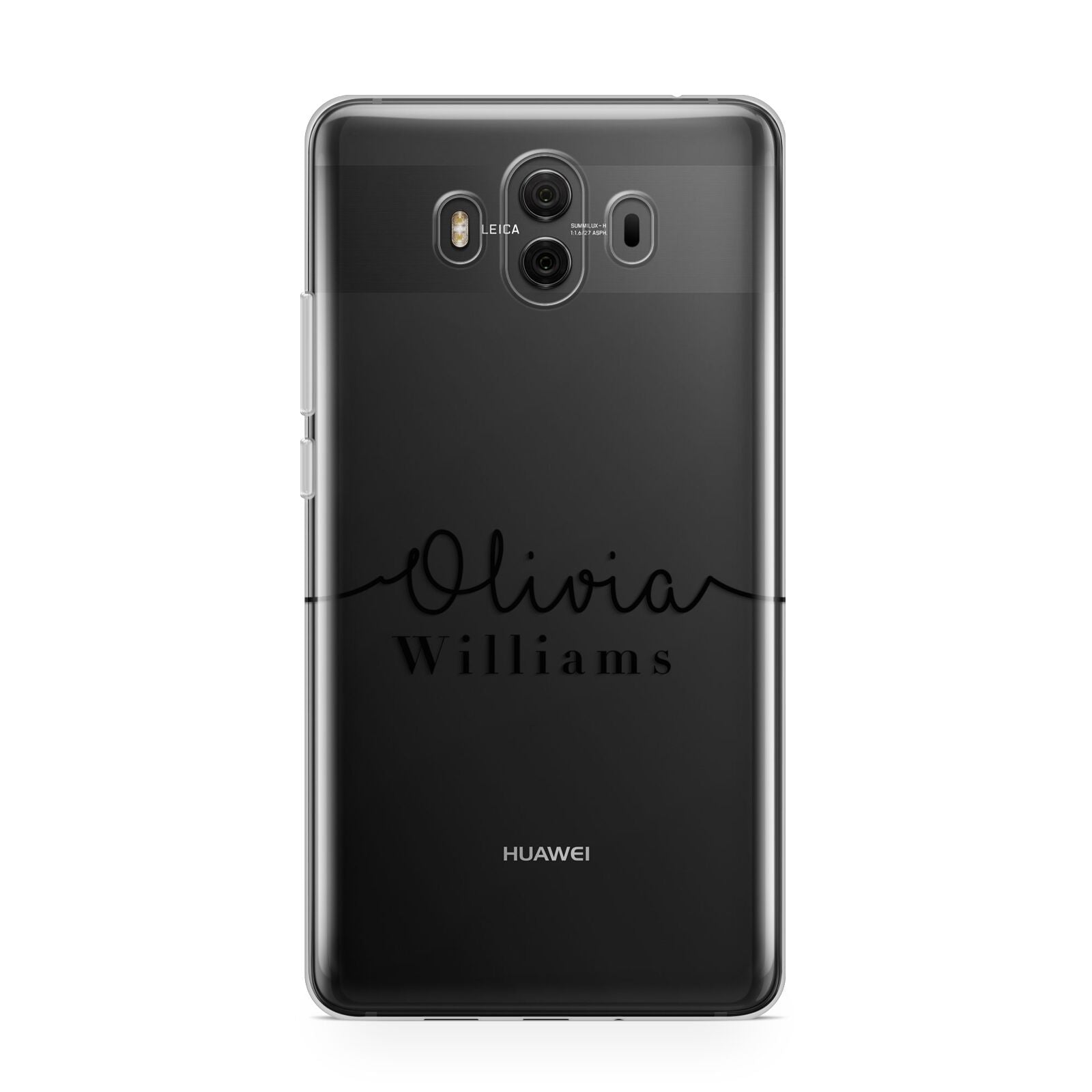 Personalised Signature Name Black Huawei Mate 10 Protective Phone Case