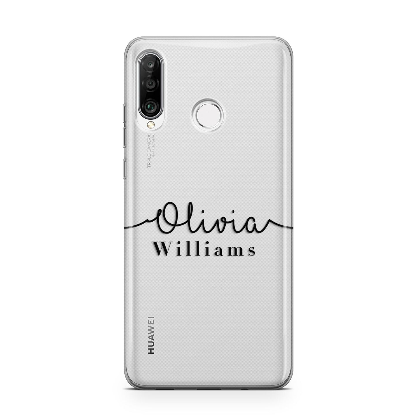 Personalised Signature Name Black Huawei P30 Lite Phone Case