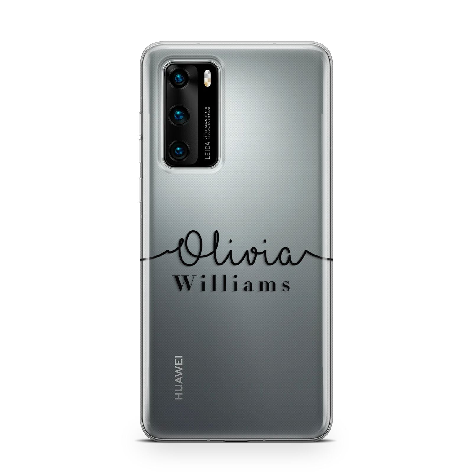 Personalised Signature Name Black Huawei P40 Phone Case