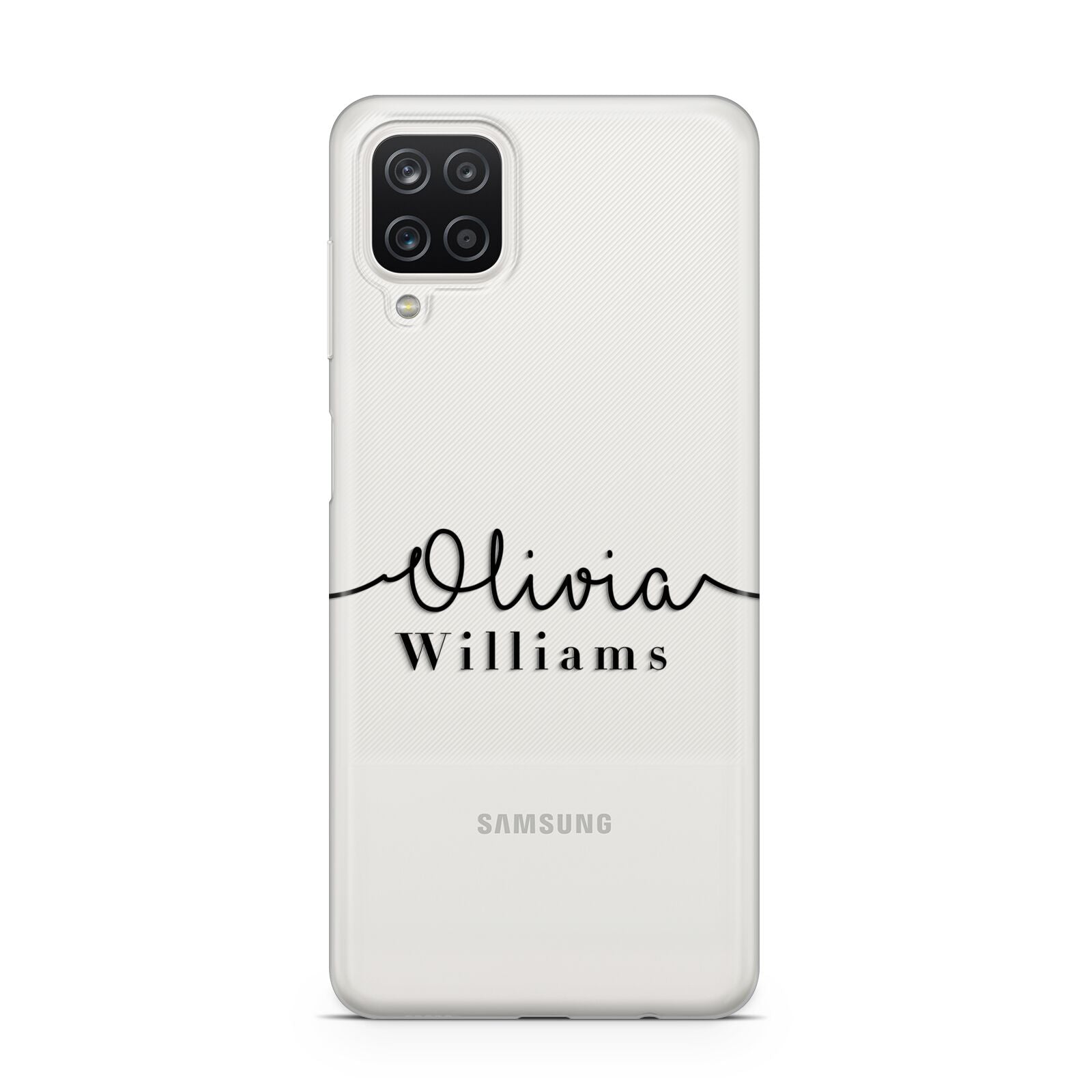 Personalised Signature Name Black Samsung A12 Case