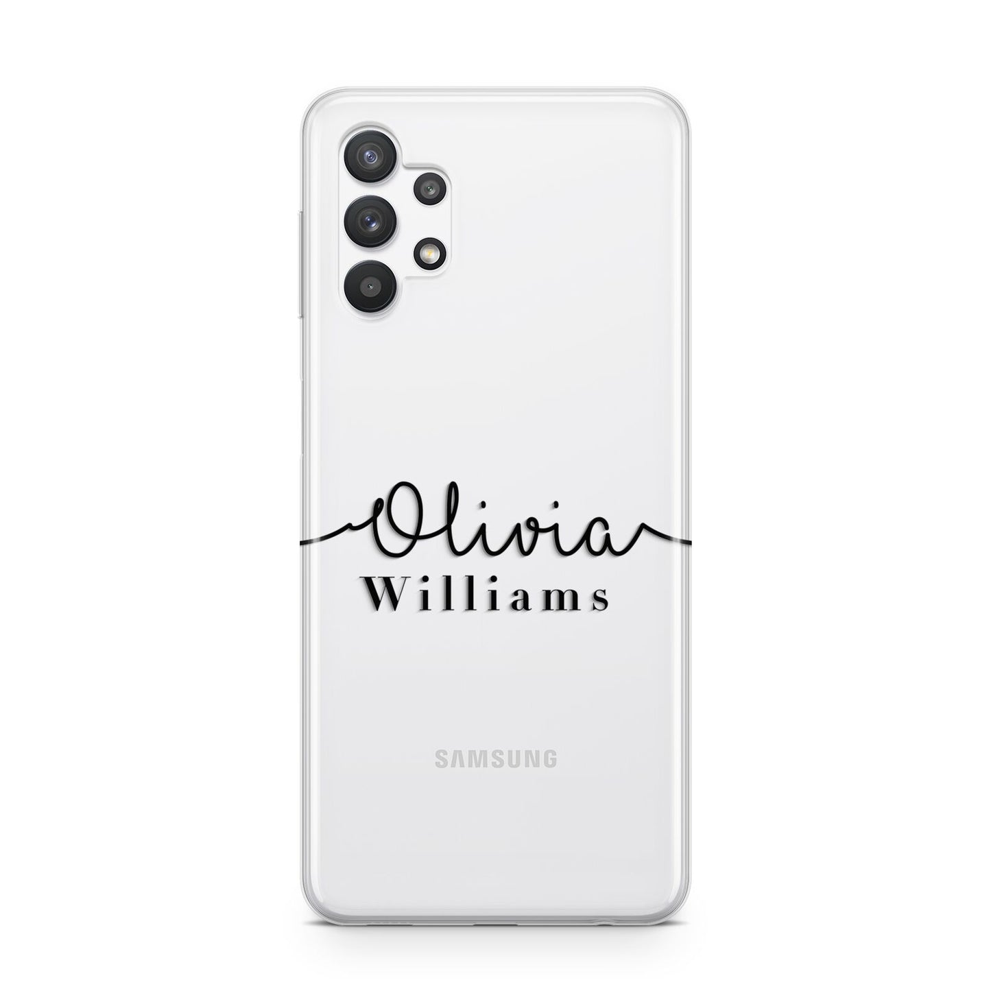 Personalised Signature Name Black Samsung A32 5G Case