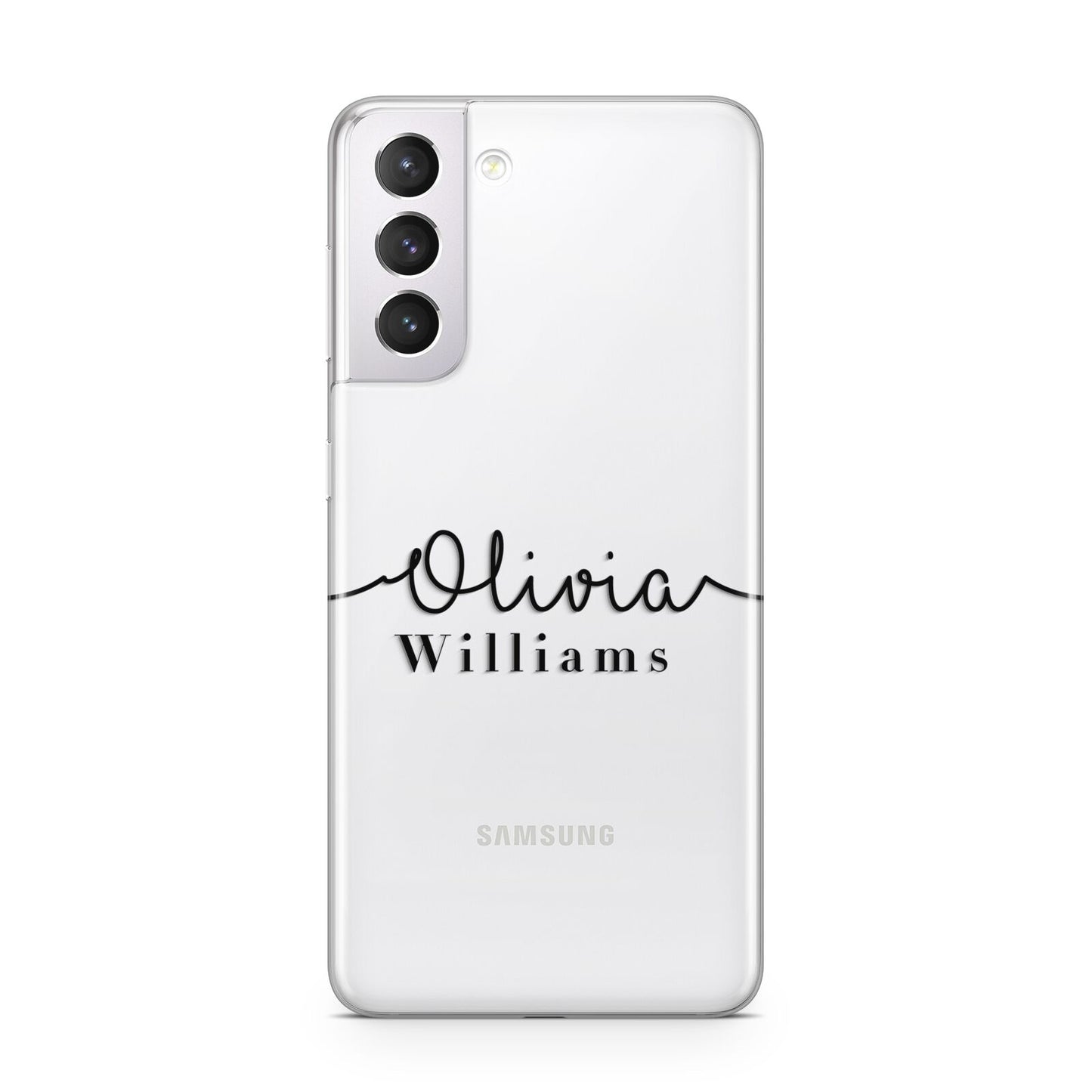 Personalised Signature Name Black Samsung S21 Case