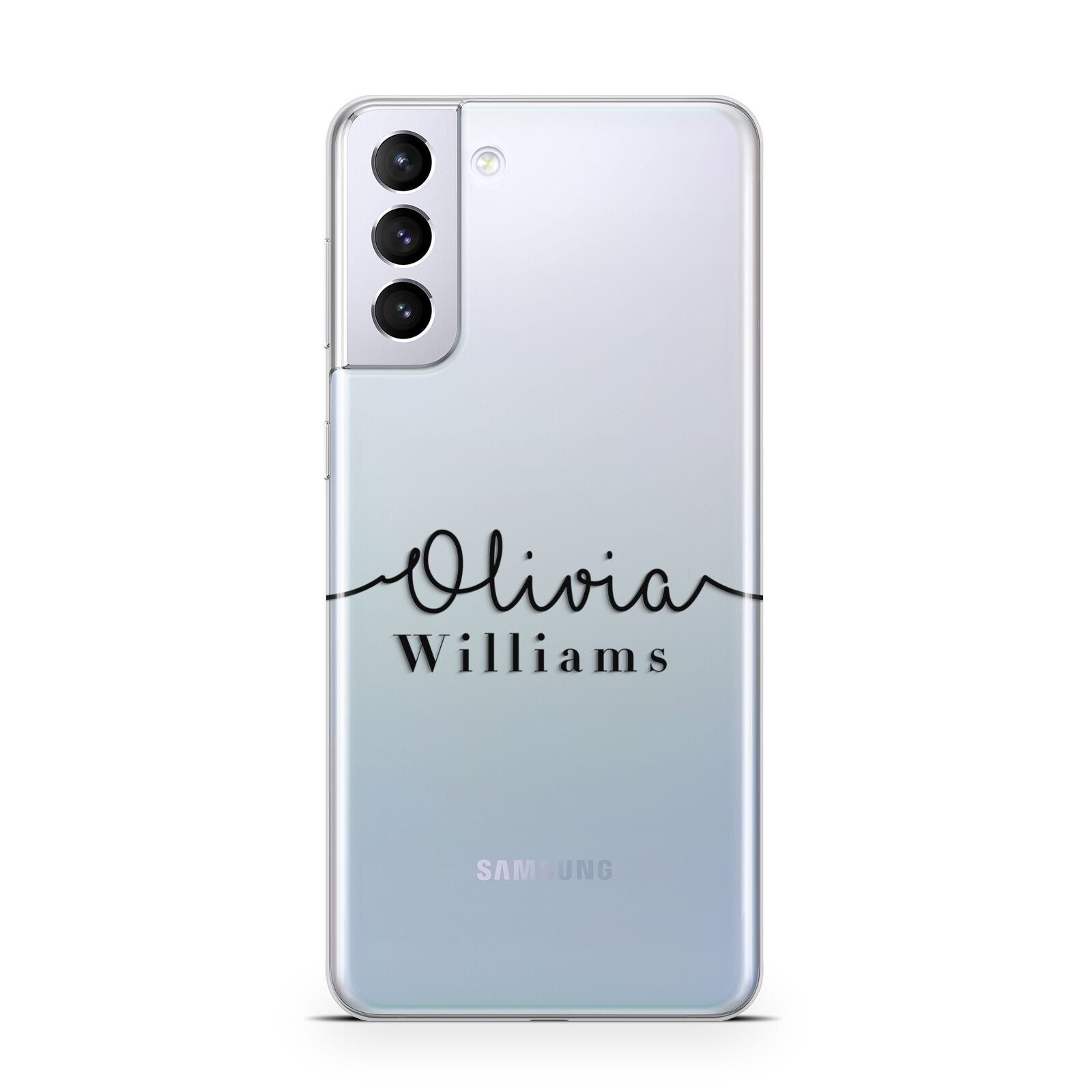 Personalised Signature Name Black Samsung S21 Plus Case