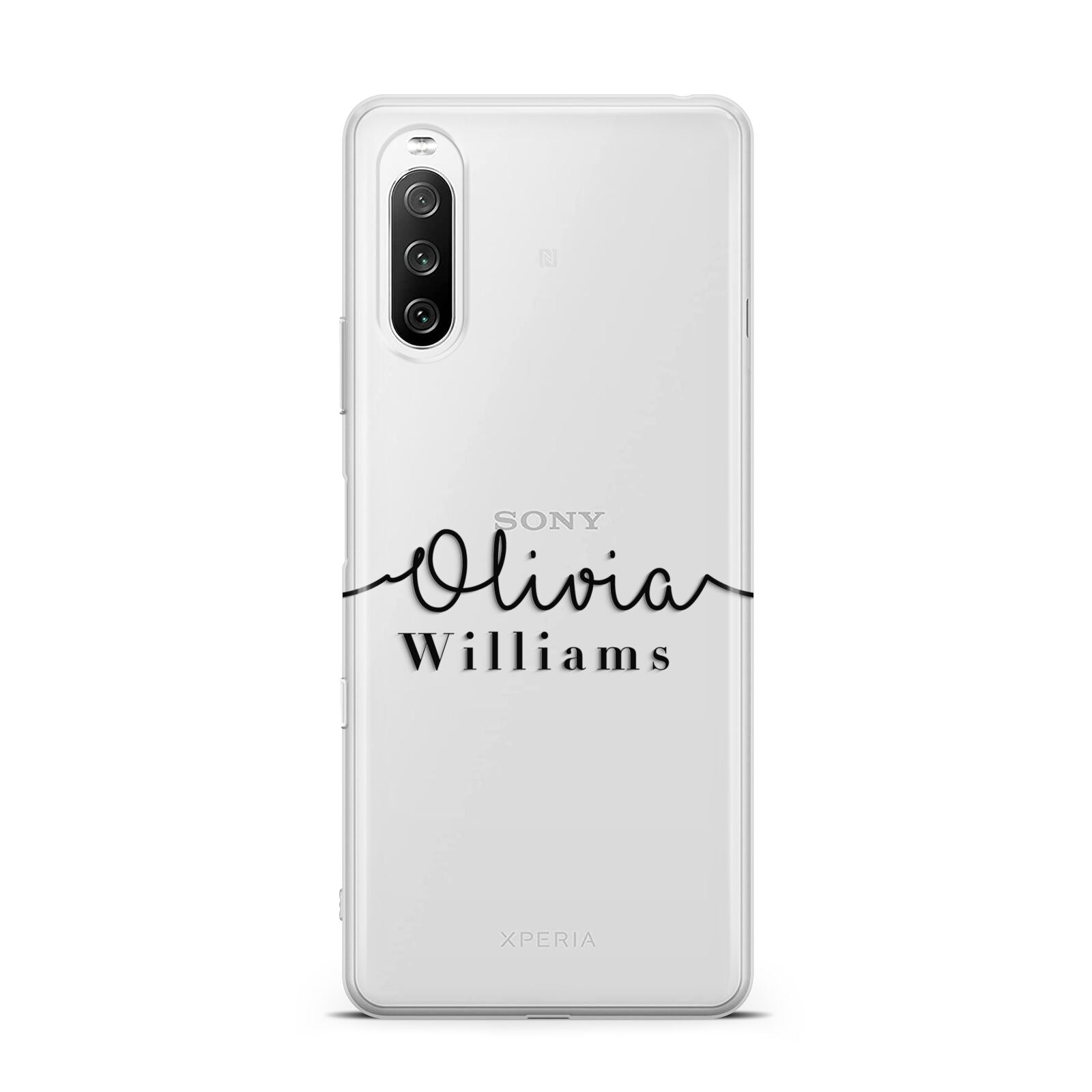 Personalised Signature Name Black Sony Xperia 10 III Case