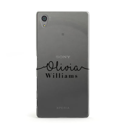 Personalised Signature Name Black Sony Xperia Case