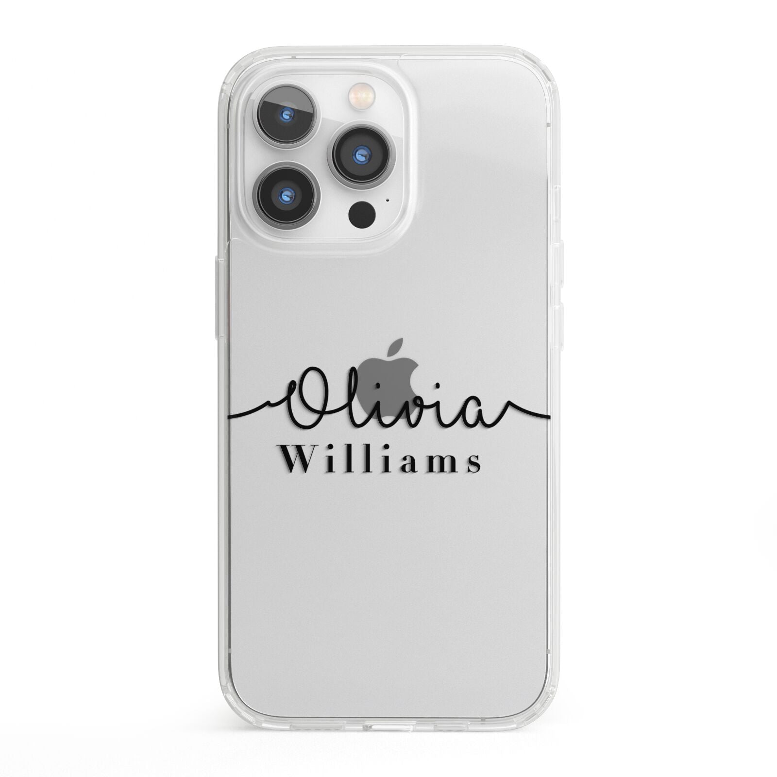 Personalised Signature Name Black iPhone 13 Pro Clear Bumper Case