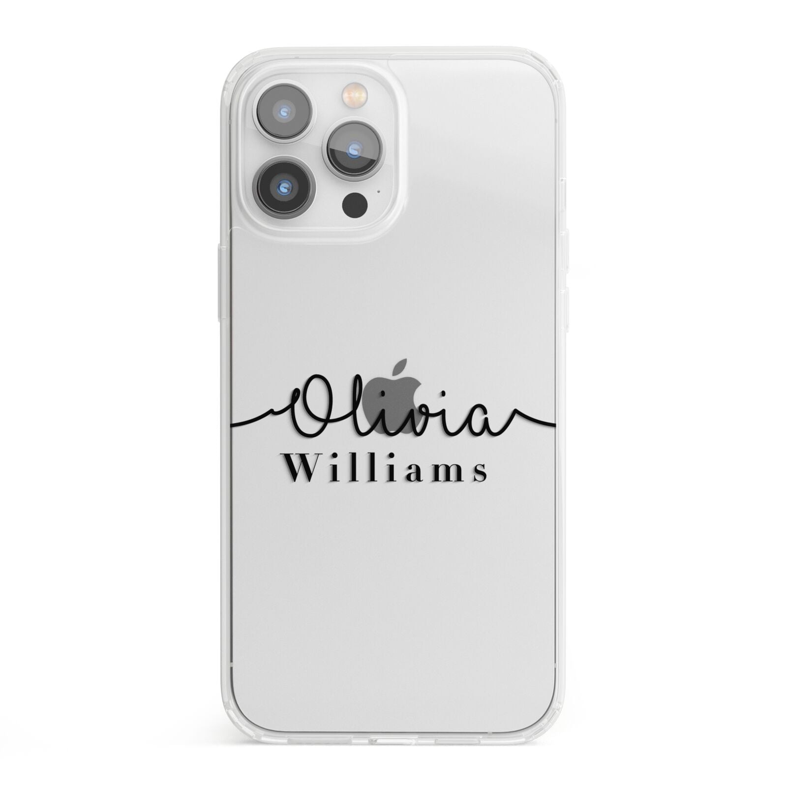 Personalised Signature Name Black iPhone 13 Pro Max Clear Bumper Case