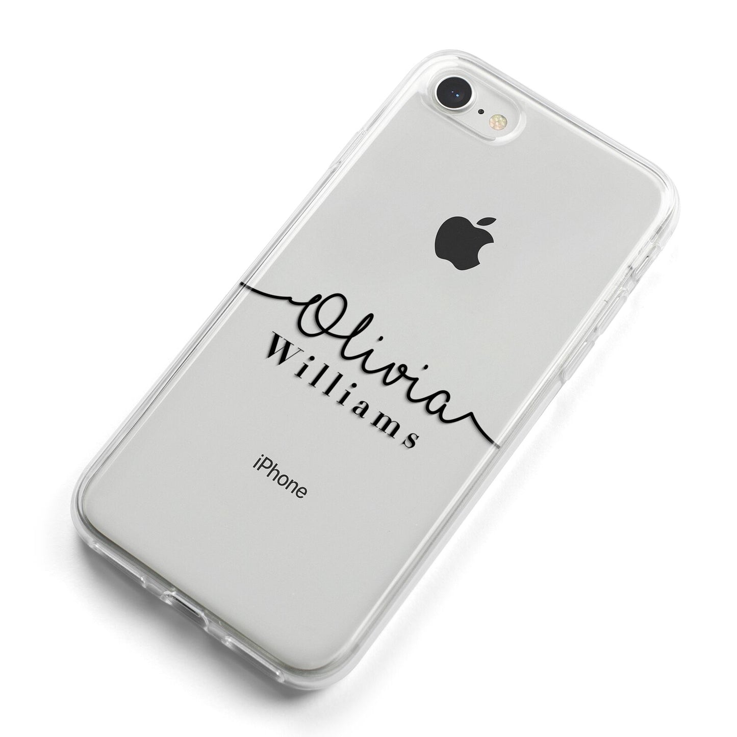 Personalised Signature Name Black iPhone 8 Bumper Case on Silver iPhone Alternative Image