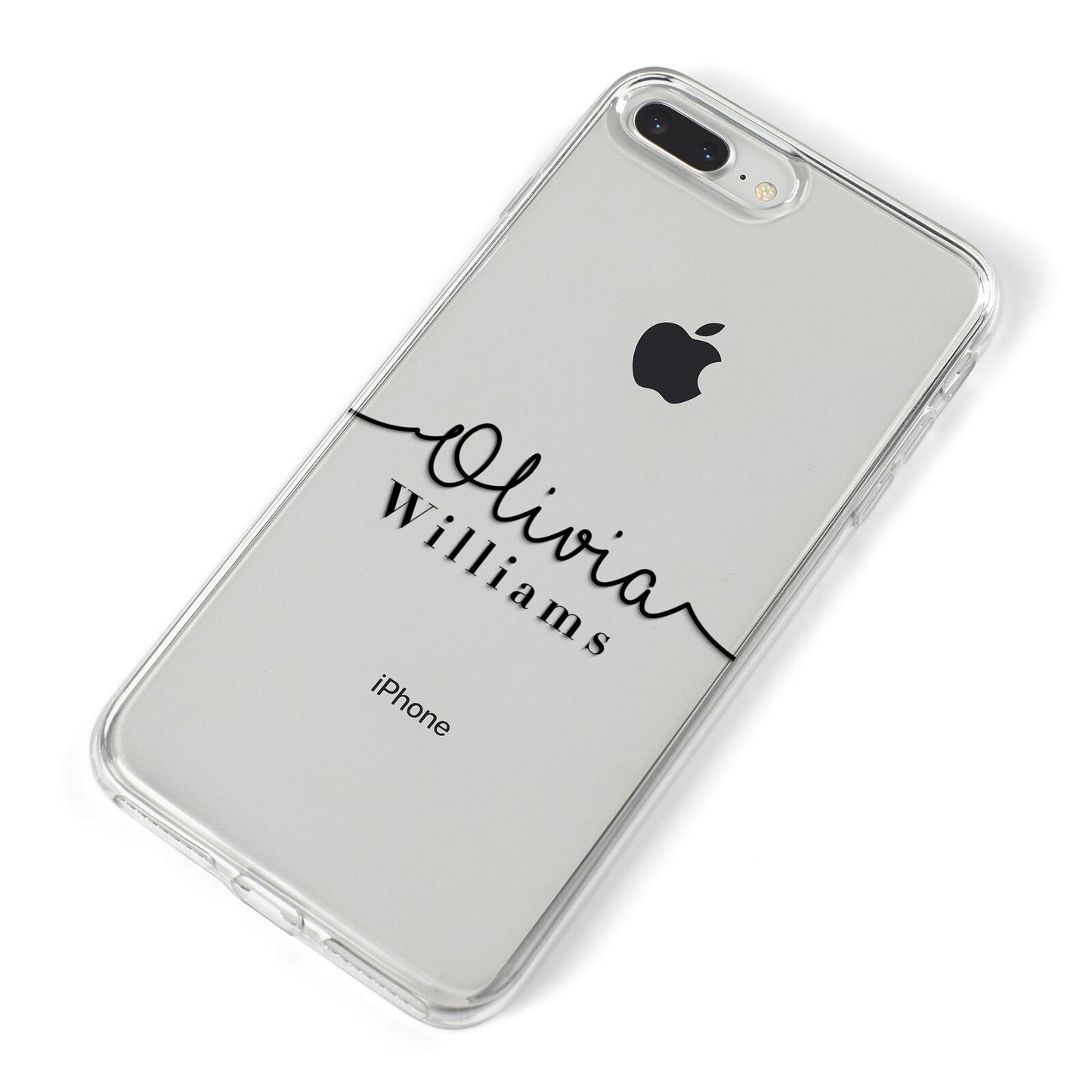 Personalised Signature Name Black iPhone 8 Plus Bumper Case on Silver iPhone Alternative Image