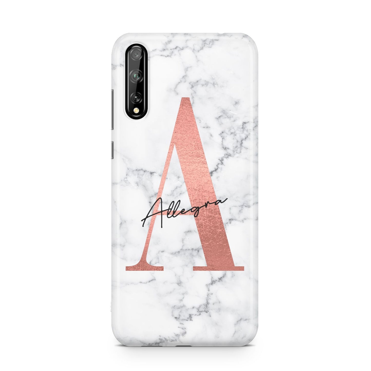 Personalised Signature Rose Gold Marble Huawei Enjoy 10s Phone Case