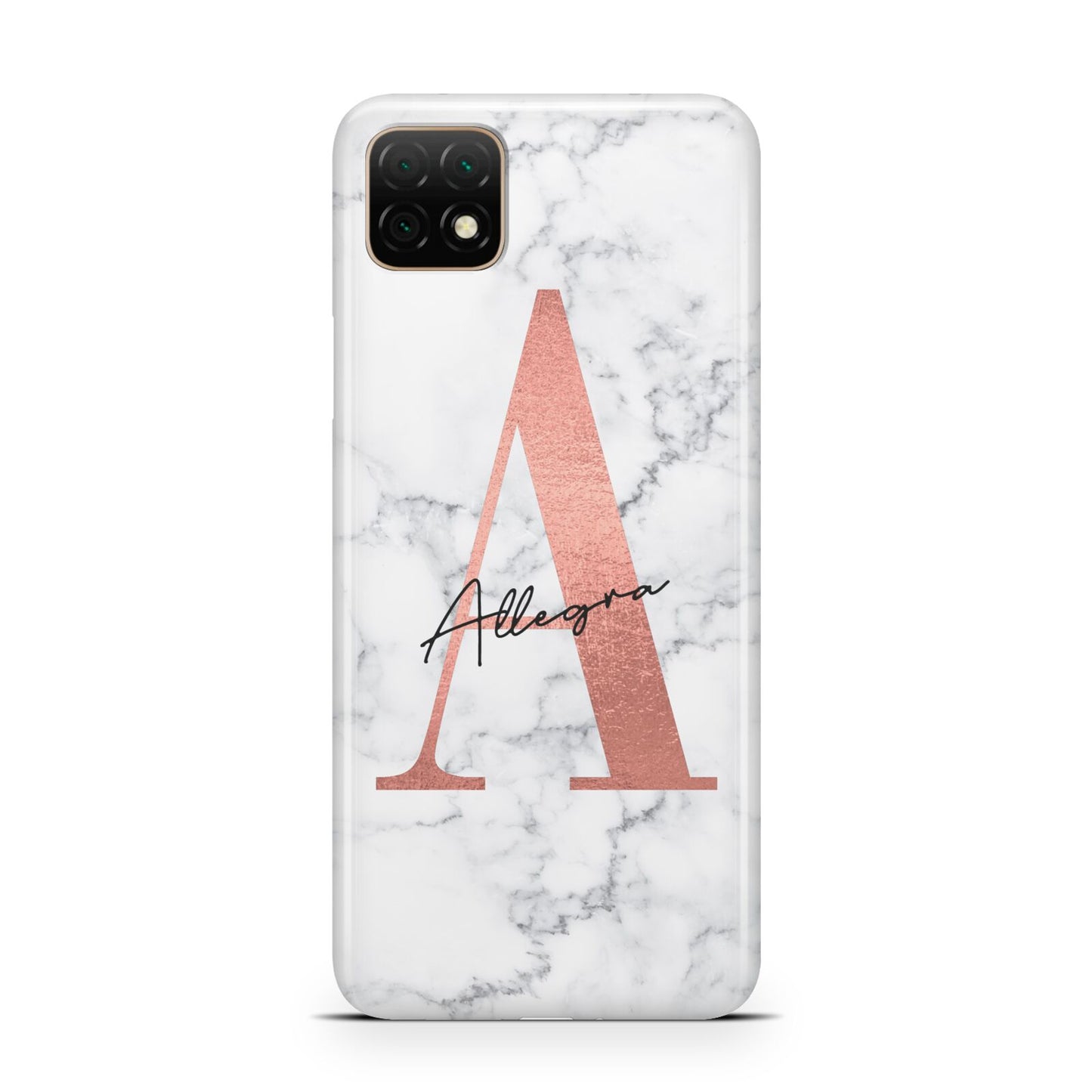 Personalised Signature Rose Gold Marble Huawei Enjoy 20 Phone Case