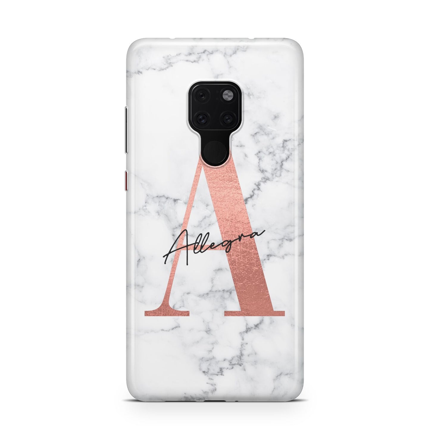 Personalised Signature Rose Gold Marble Huawei Mate 20 Phone Case