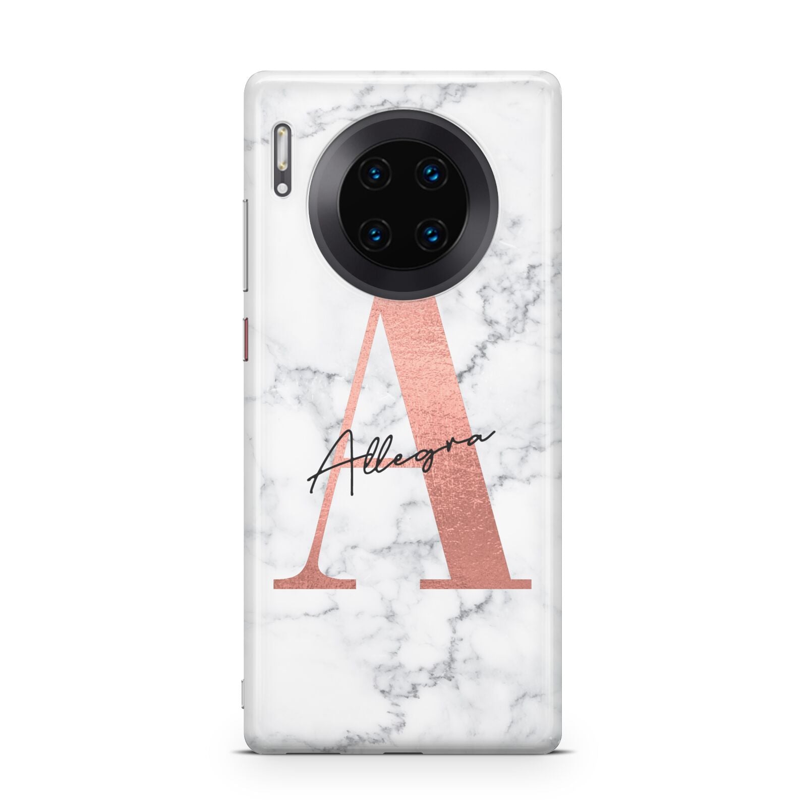 Personalised Signature Rose Gold Marble Huawei Mate 30 Pro Phone Case