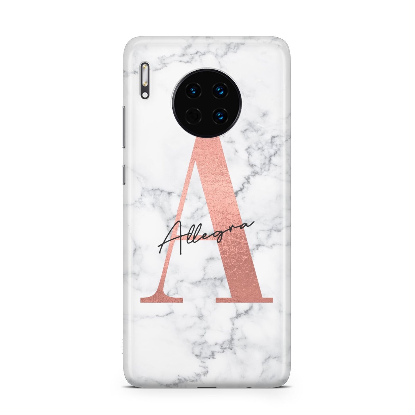 Personalised Signature Rose Gold Marble Huawei Mate 30