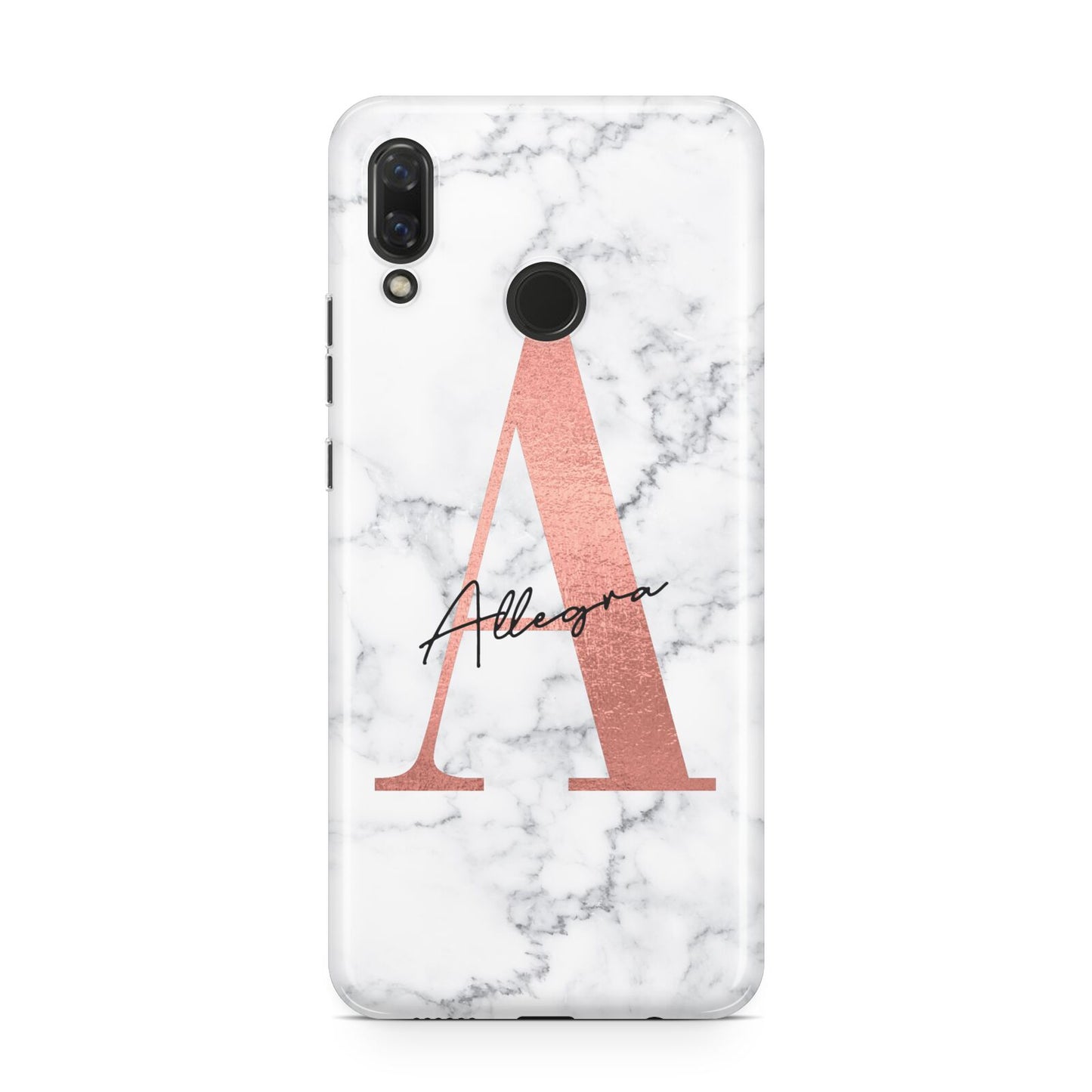 Personalised Signature Rose Gold Marble Huawei Nova 3 Phone Case