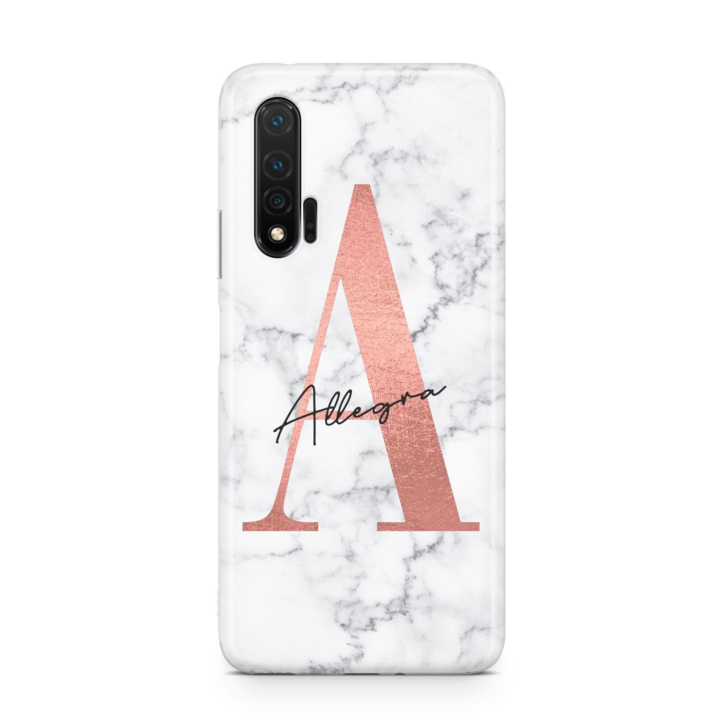 Personalised Signature Rose Gold Marble Huawei Nova 6 Phone Case