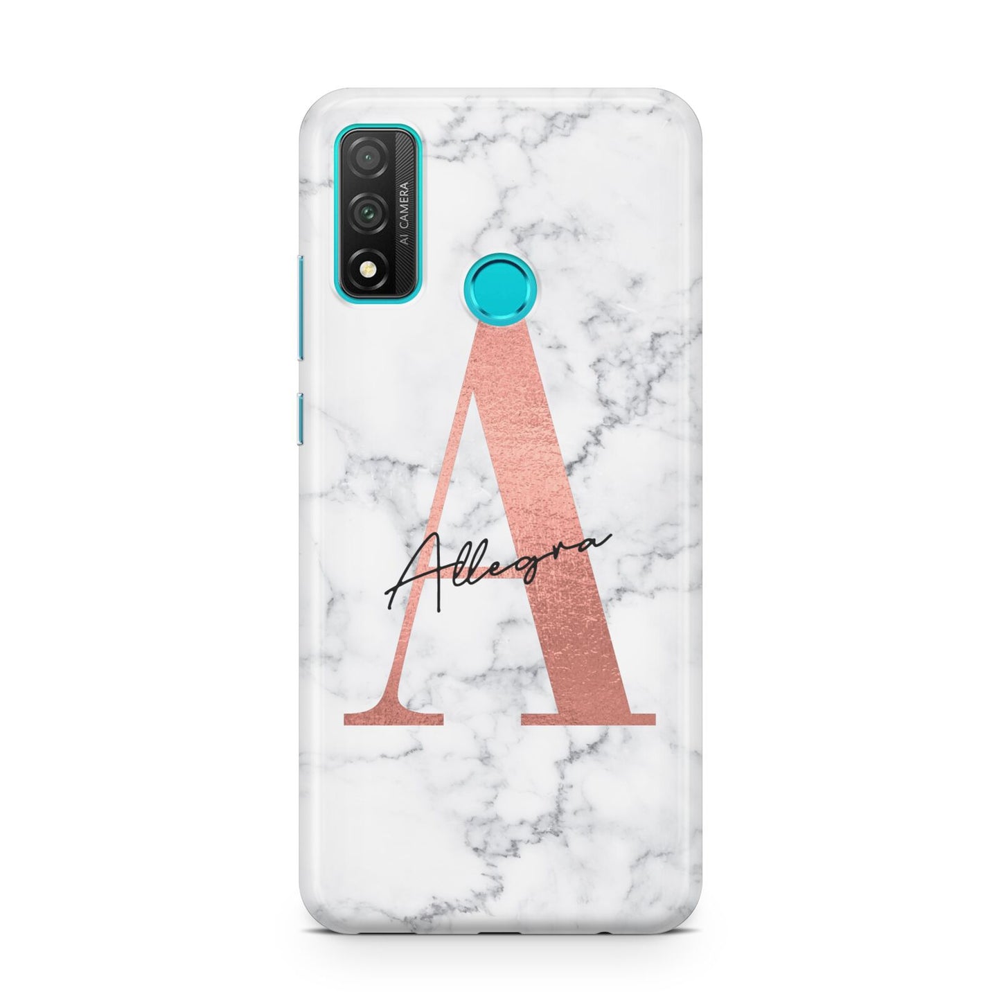 Personalised Signature Rose Gold Marble Huawei P Smart 2020