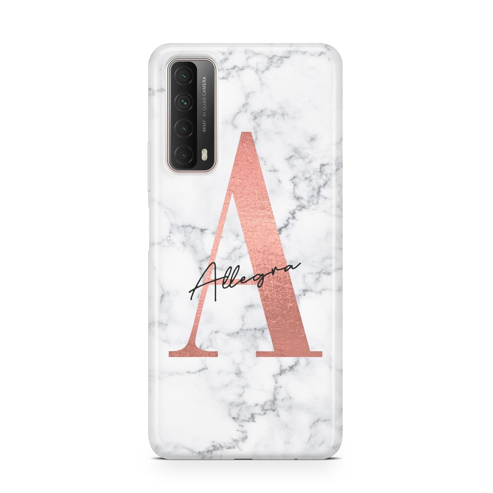 Personalised Signature Rose Gold Marble Huawei P Smart 2021