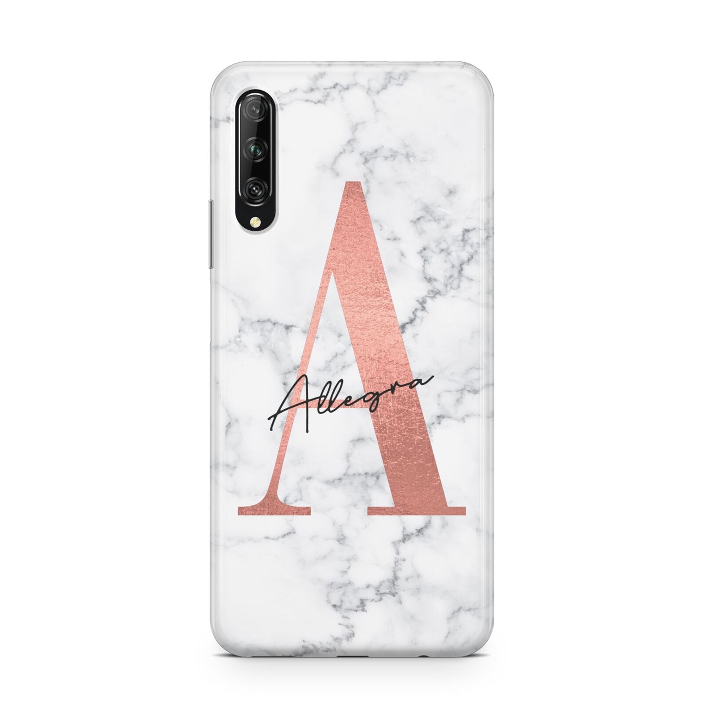 Personalised Signature Rose Gold Marble Huawei P Smart Pro 2019