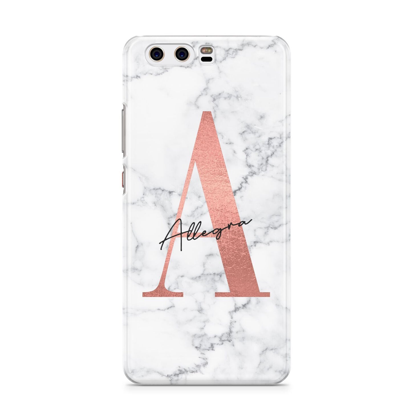 Personalised Signature Rose Gold Marble Huawei P10 Phone Case