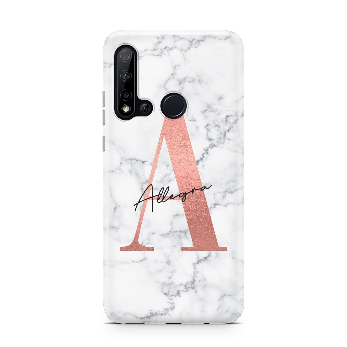 Personalised Signature Rose Gold Marble Huawei P20 Lite 5G Phone Case