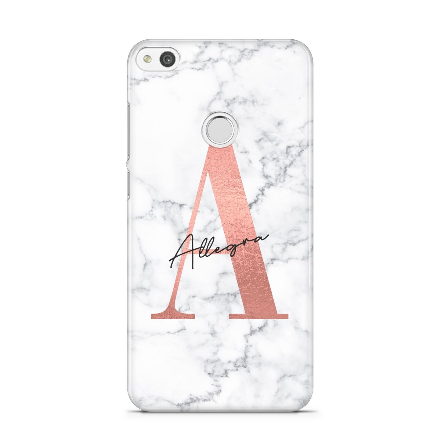 Personalised Signature Rose Gold Marble Huawei P8 Lite Case