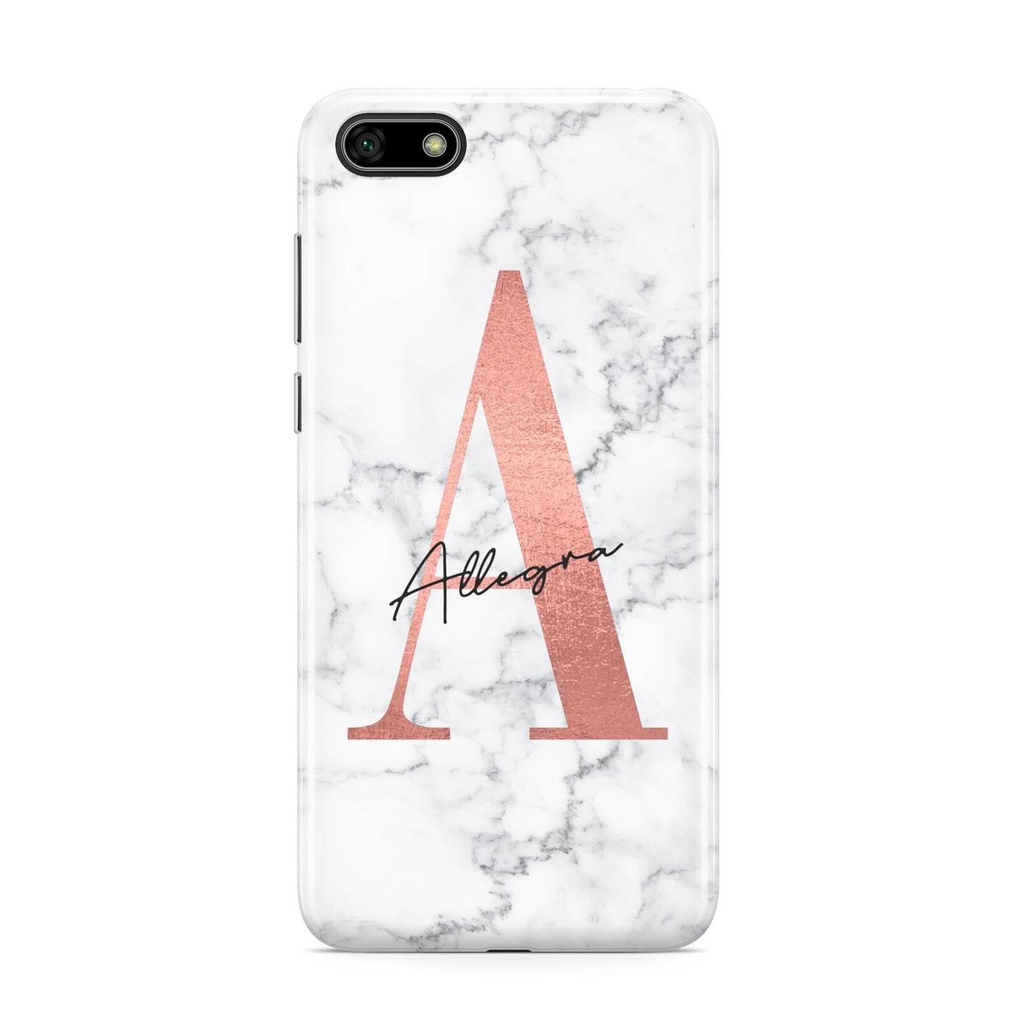 Personalised Signature Rose Gold Marble Huawei Y5 Prime 2018 Phone Case