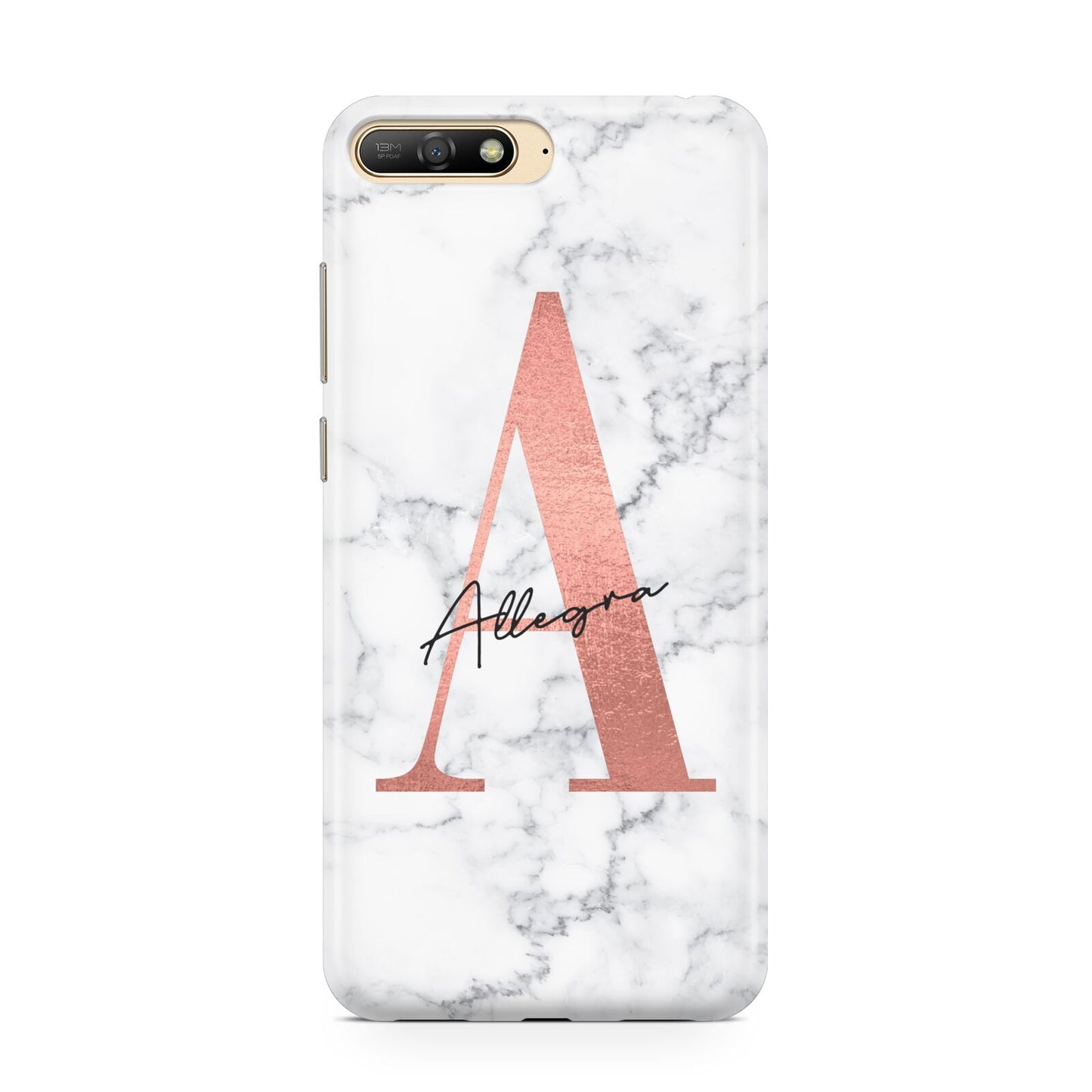 Personalised Signature Rose Gold Marble Huawei Y6 2018