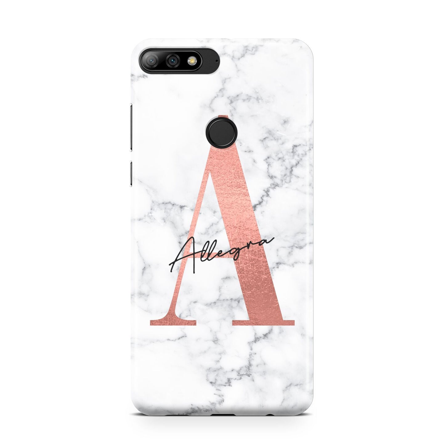 Personalised Signature Rose Gold Marble Huawei Y7 2018