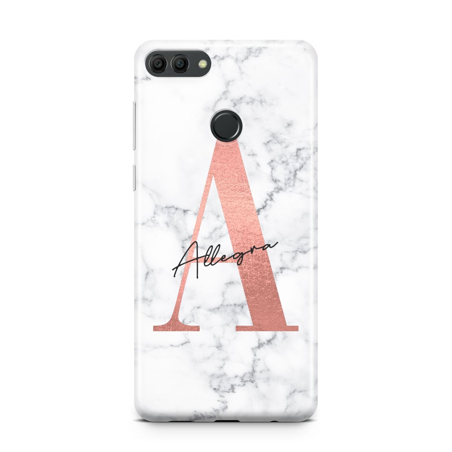 Personalised Signature Rose Gold Marble Huawei Y9 2018